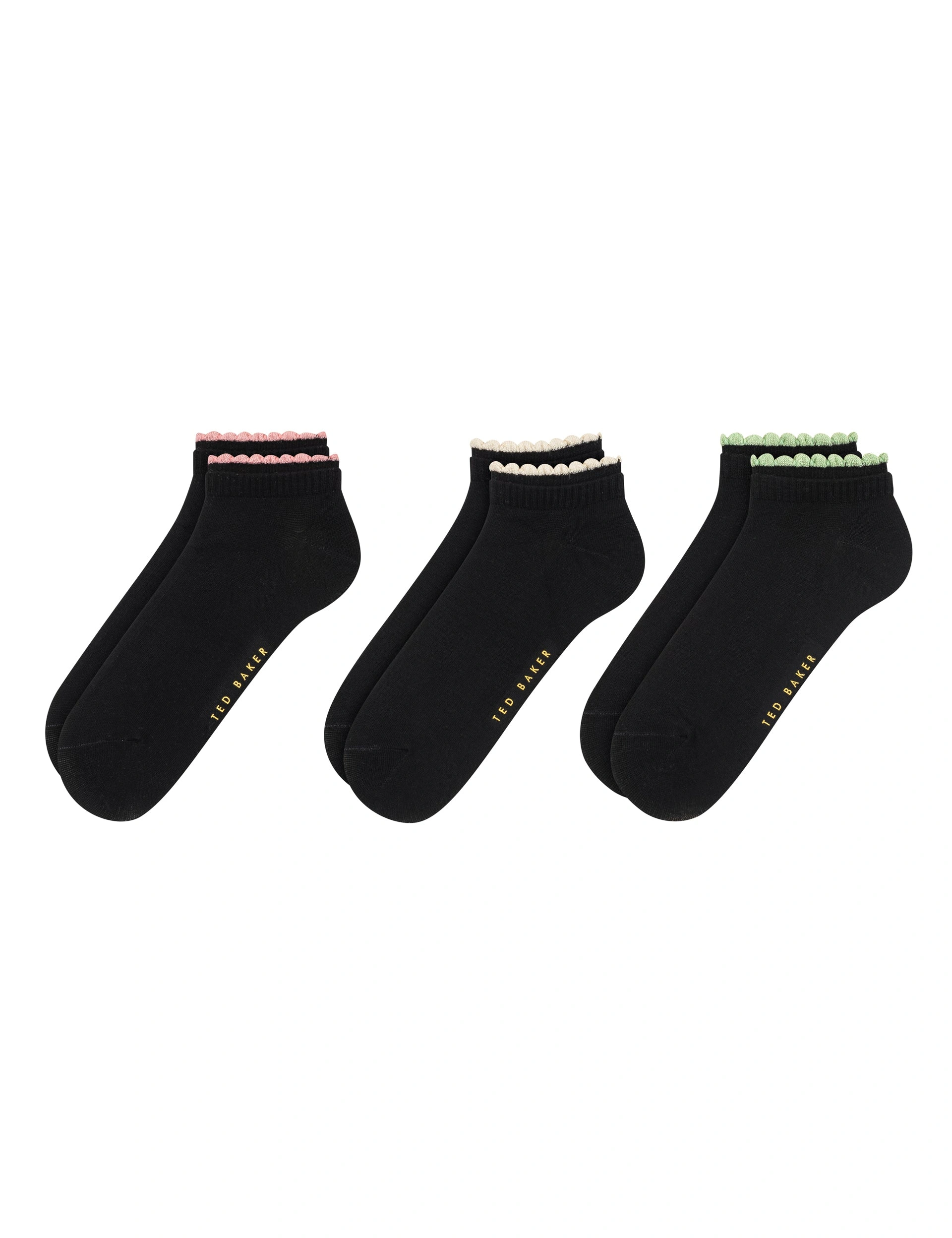 Double Cuff Comfort: Low Cut Socks, 3-Pack for Her.